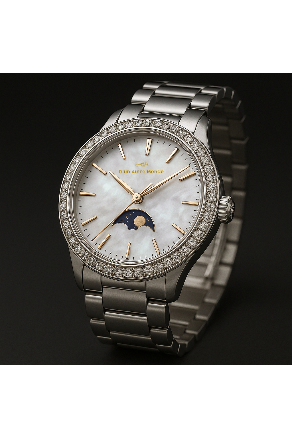 Celestial Grace Luna luxury watch with celestial moonlight-inspired dial and precision craftsmanship
