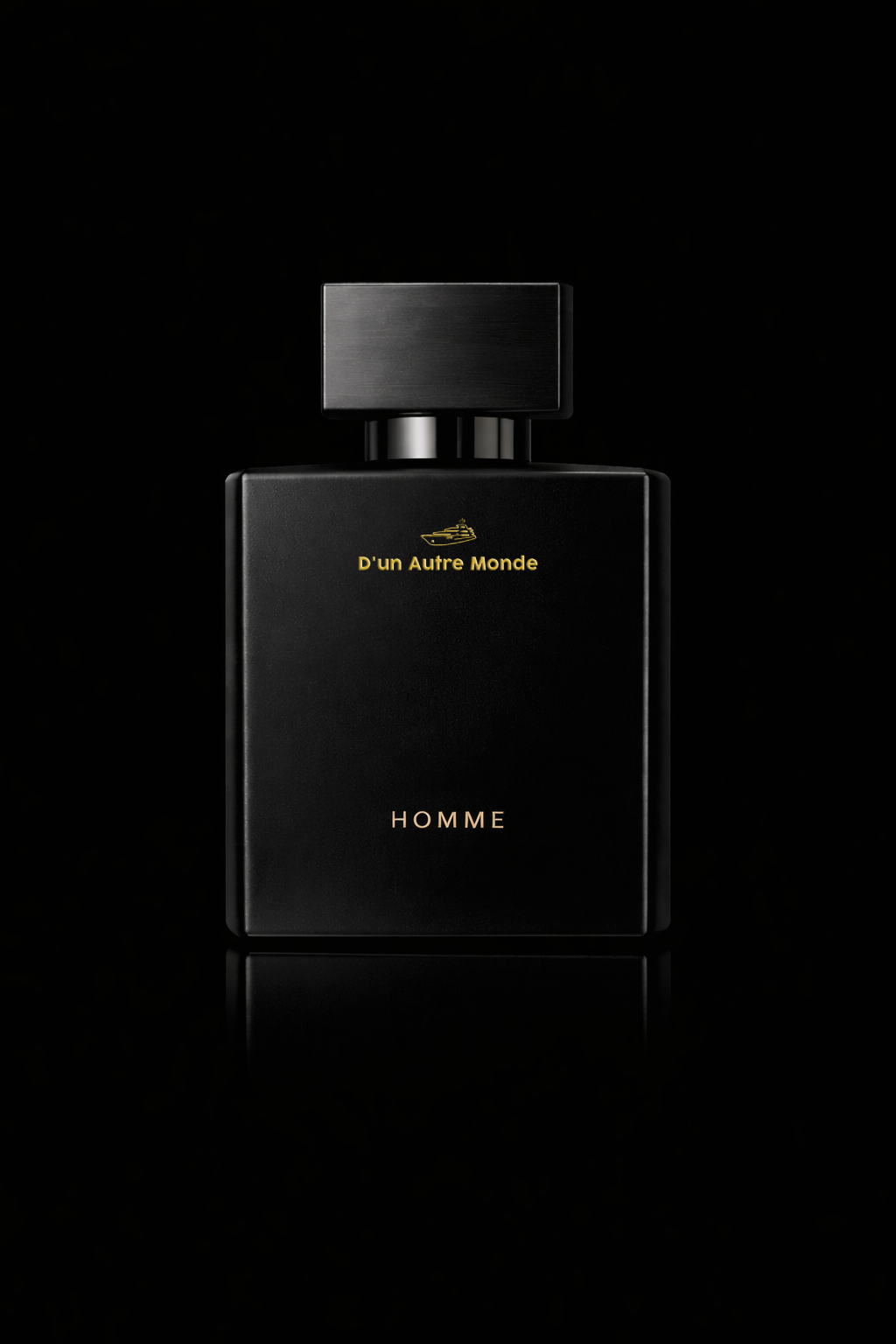 Homme fragrance bottle with minimalist design symbolizing depth and subtlety.